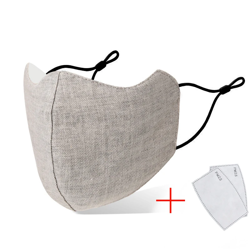 Solid Color Cotton Washable Adjustable Mask Can Put Filters Face Masks Mouth Mask Windproof Outdoor Masks washable Reusable