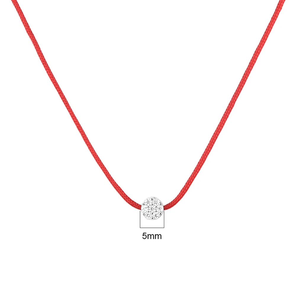 SHADOWHUNTER Original 925 Silver Crystal Pendant Necklace Red Rope Choker Simple Design Jewelry For Christmas Gift Women Collier