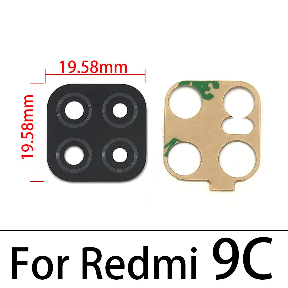 2Pcs，NEW Tested Rear Back Camera Glass Lens With Sticker For Xiaomi Redmi 12C 9T 9C 9A 6 6A 7 7A 8 8A 9 Note 10 Pro 10S