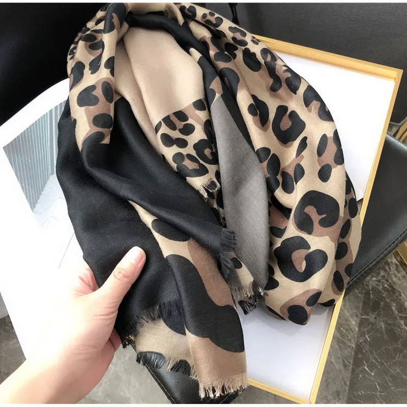 Winter scarf korean style,animal print Neckerchief,leopard scarf,Luxury Brand Muslim Hijab,head scarves,cape shawl femme poncho