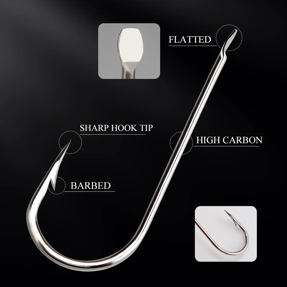 FTK amo da pesca spinato amo da pesca 100 di dimensioni 1 #-taglia 10 # acciaio ad alto tenore di carbonio Jigging carpa Anzol ami da pesca