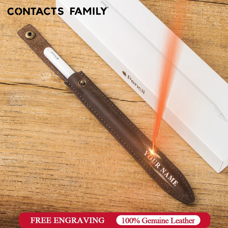 CONTACT'S FAMILY Przenośny piórnik Apple Pencil Case 2. generacji do tabletu z ekranem dotykowym Uchwyt na ołówek Oryginalne skórzane etui na iPada Pro