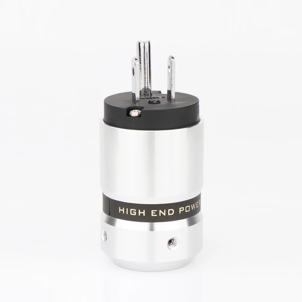 Preffair Premium Rhodium/Gold/Rot verkupferter US-Netzstecker – Gehäuse aus Aluminiumlegierung für HiFi-Audio, Heimkino – Detail 4