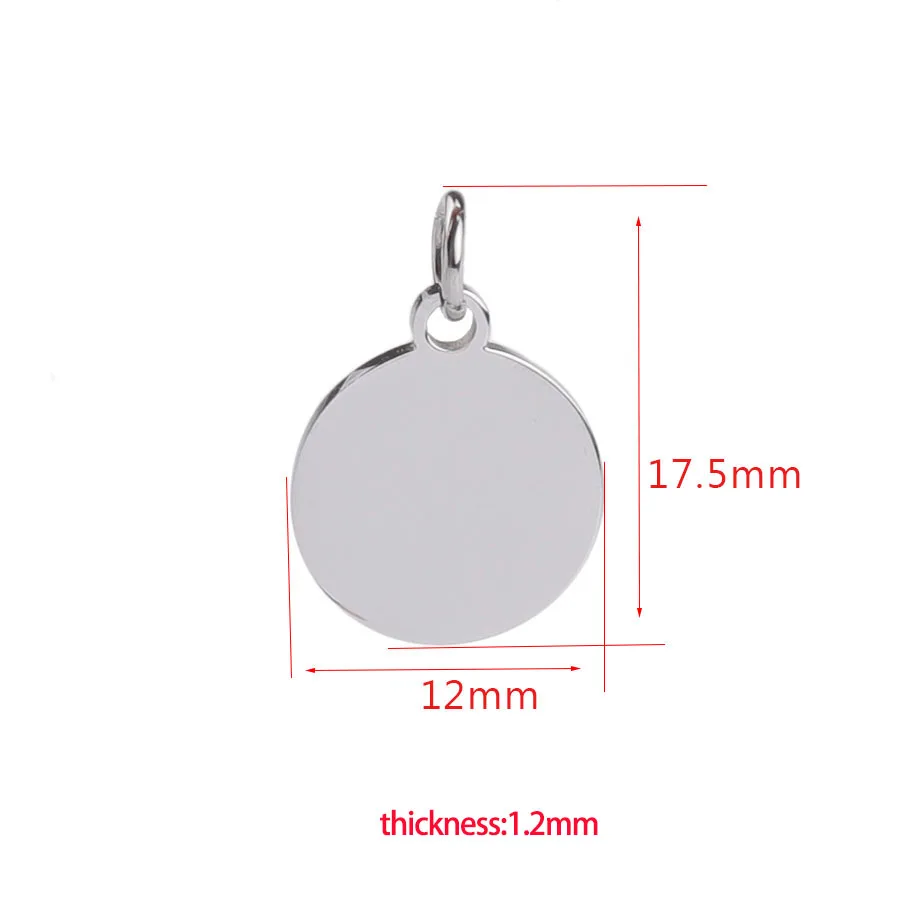 Fnixtar 20Pcs Stainless Steel Round Disc Charms Mirror Polished Stamping Blanks Charms For DIY Making Pendant Necklaces Keychain