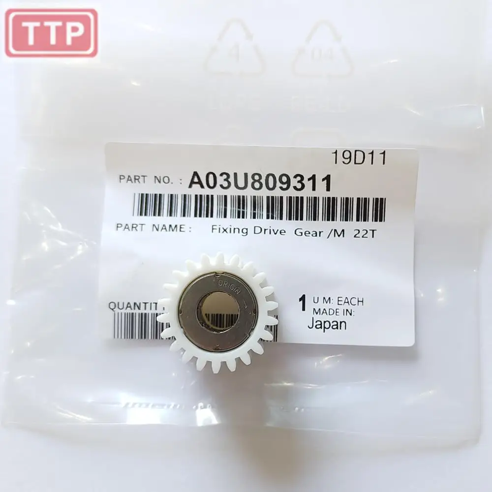 3PC Original A03U809311 A03U809300 22T Fuser Drive Gear for Konica Minolta bizhub Pro C5500 C5501 C6000 C6500 C6501 PRESS C7000