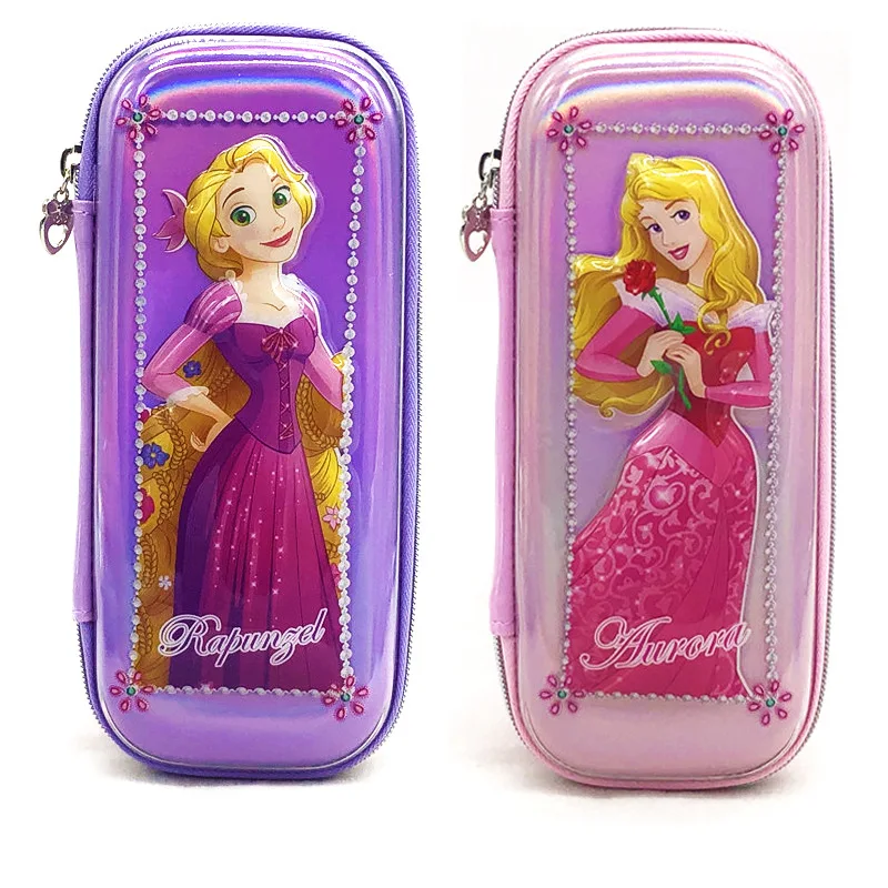 Imagem -05 - Disney Princess Eva Papelaria Caixa Bonito 3d Estéreo Diamante Impermeável Grande Capacidade Lápis Case Estudante Material Escolar Presente