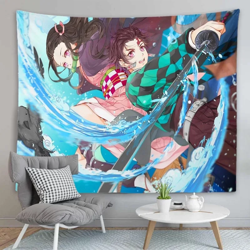 Loli Anime Demon Slayer Figure Tapestry Handsome Hidden Warrior Ninja Anime Tapestry Manga Wall Poster For Wall Décor Room Decor