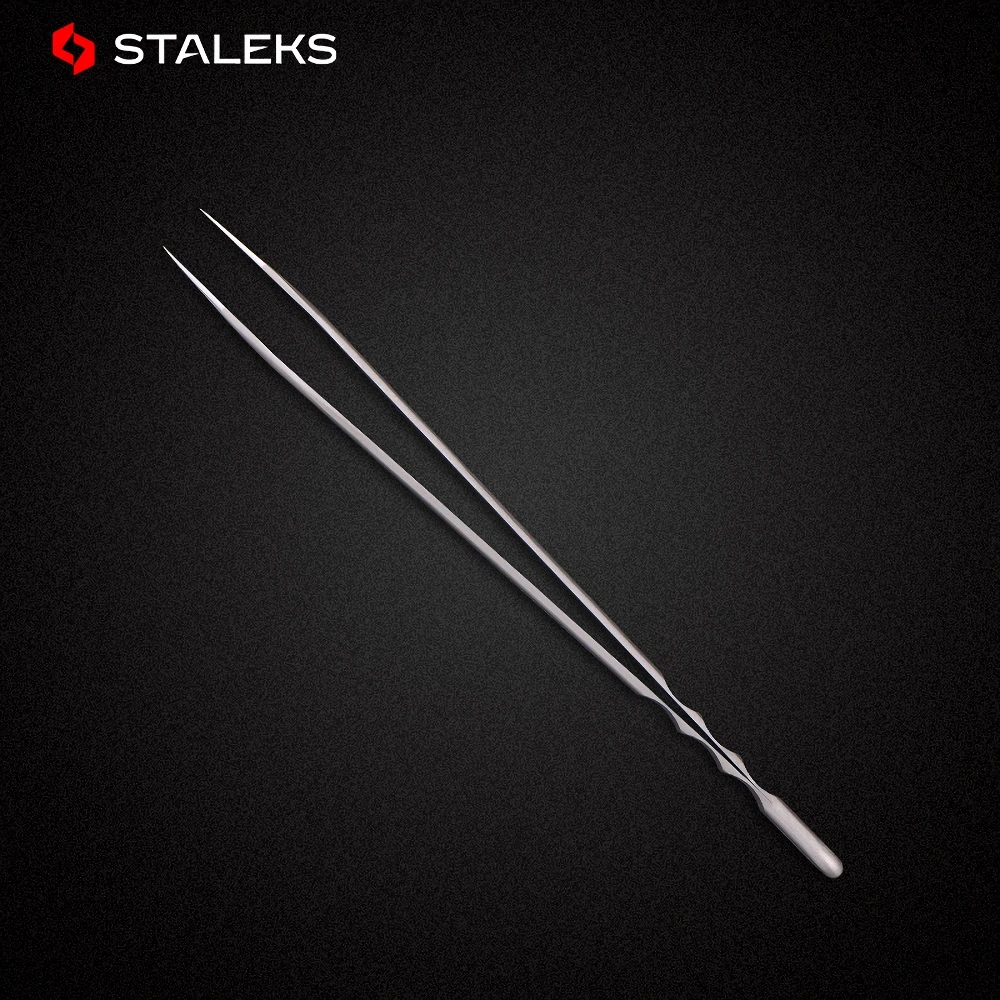 STALEKS PRO TE-41-10 Wave Pattern Embossing Tweezers Grafting Eyelashes Blooming ESD High Precise Hyper Fine AISI