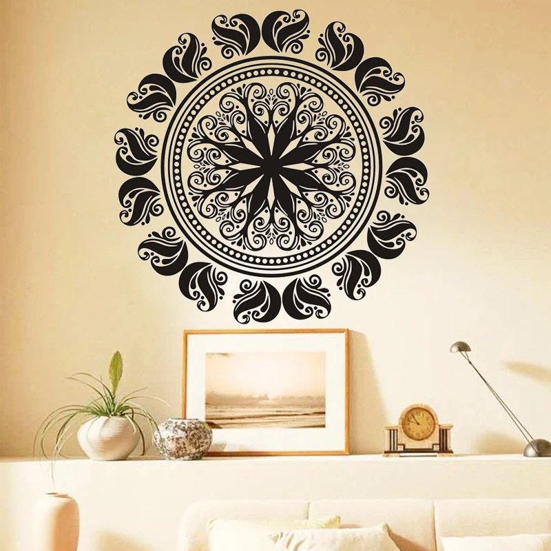 Горячая продажа Мандала настенные наклейки орнамент йоги индийский буддистский художественный настенный стикер DIY обои виниловая настенная наклейка для украшения комнаты, дома