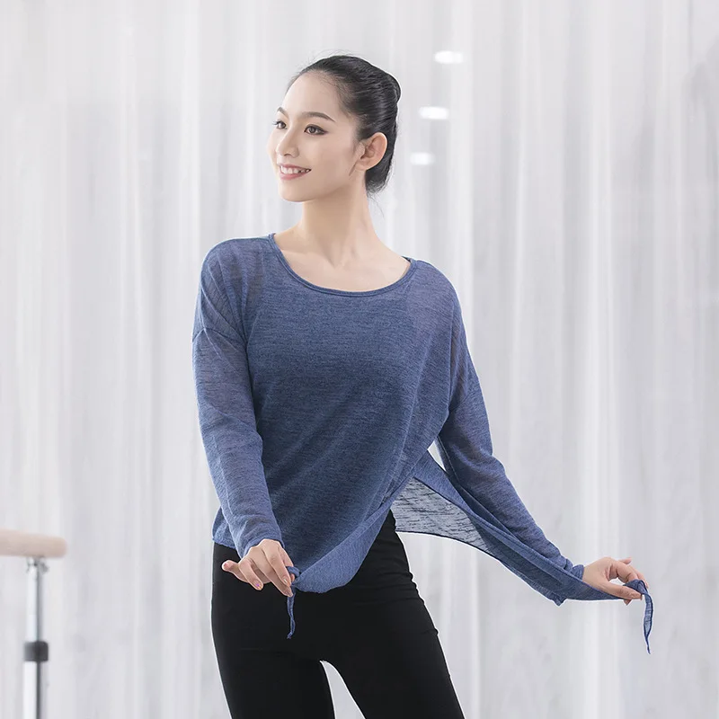 Balletto per adulti danza del ventre latina Top camicetta trasparente camicia Costume per donna danza del ventre abiti da ballo ballerino indossare abbigliamento