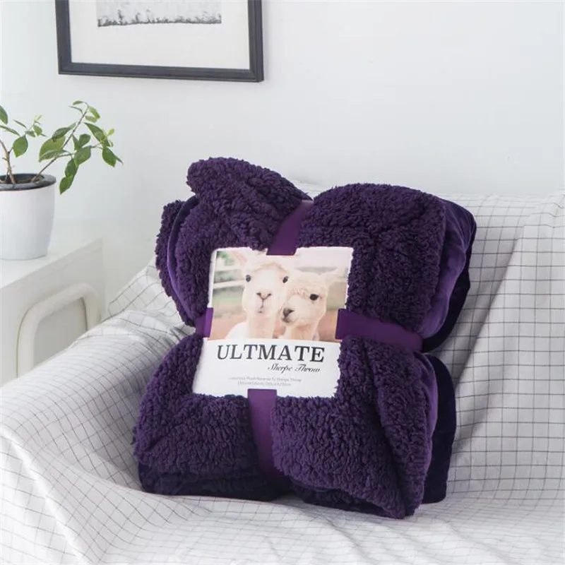 20 Colors Solid Bedding Sherpa Blankets for Children Adult King Queen Warm Blanket Autumn Winter Nap Sleeping Minky Blanket