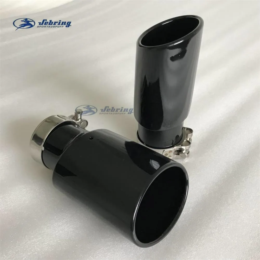 

sebring Oval stainless steel black tail throat Large Diameter large size 115 car modified muffler universal tail pipe