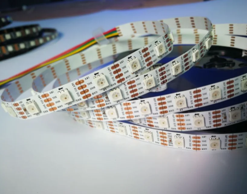 Tira flexible de led direccionable a todo color, cinta programable de color de ensueño, RGB, DC12V, GS8208, 30/60/144