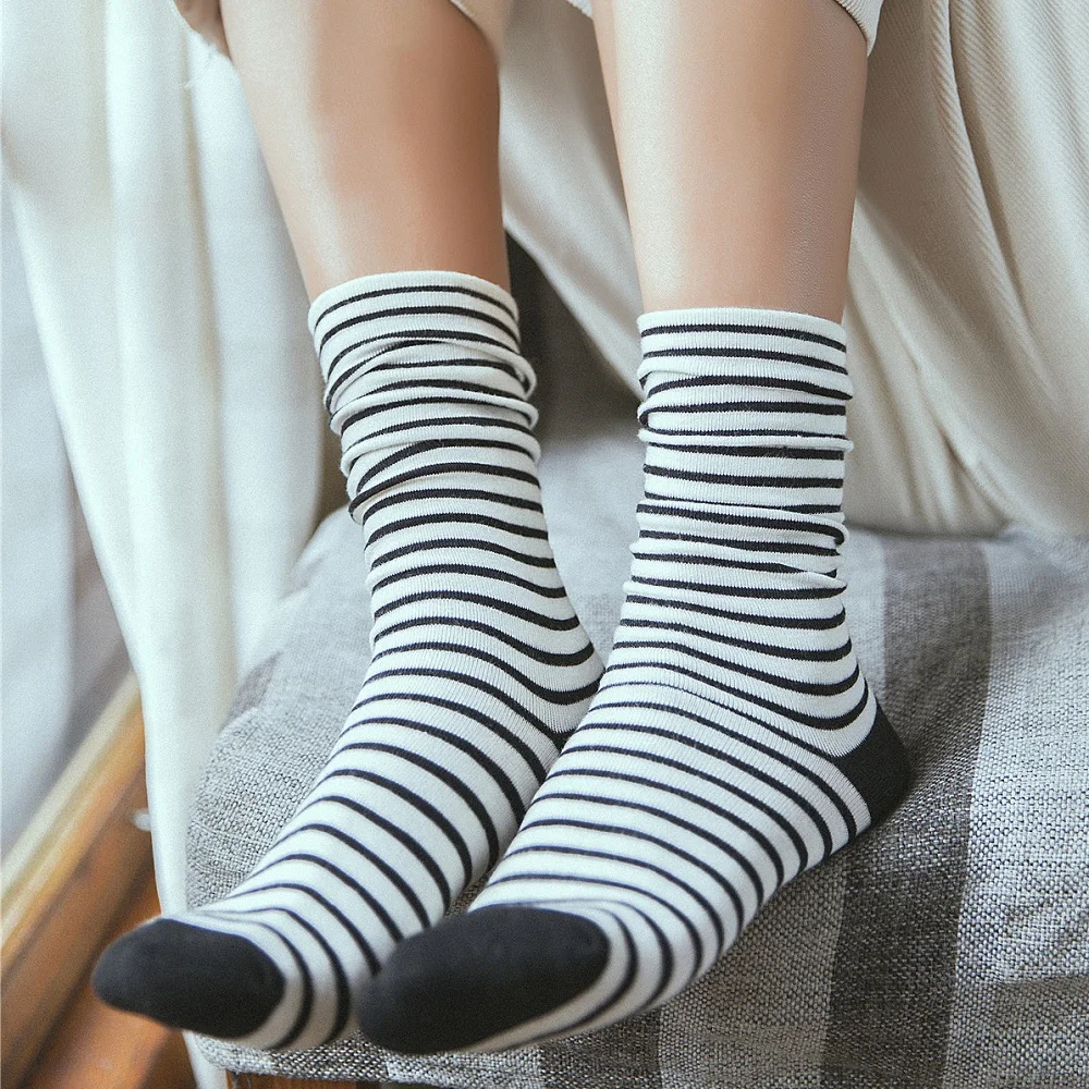 Women Socks New Autumn Winter Fashion Harajuku Colorful Striped Socks Cotton Thick Warm Long Funny Crew Sock Korean Style Meias