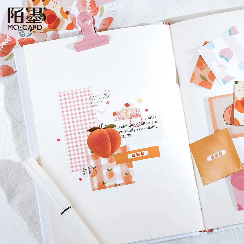 46Pcs/Box peach Stickers Scrapbooking Daily Planner Kawaii Sticker DIY Notebook Stationery School Supplies