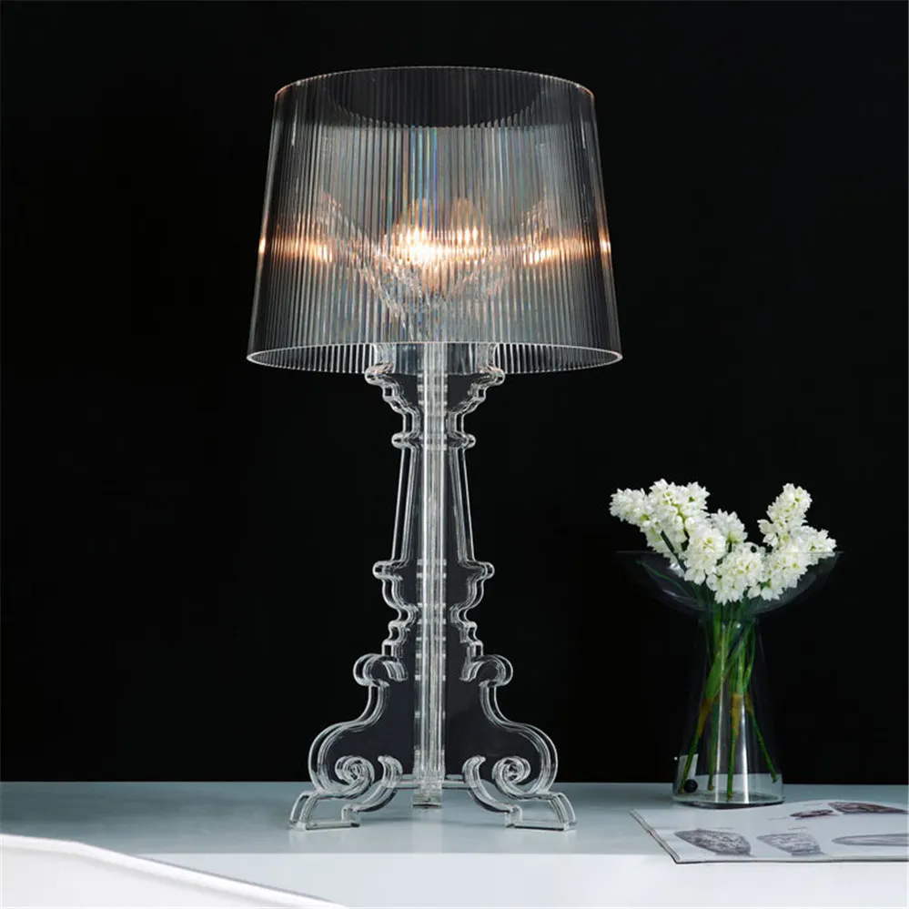 Nordic Italian Design Led Table Lamp Home Decoration Living Room Bedroom Light Transparent Colored Acrylic Night Stand Lamps