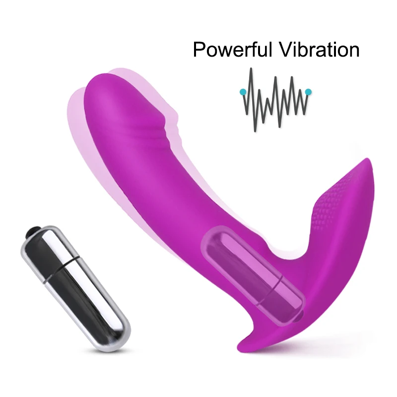 Silicone Wearable Dildo Vibrator toy Butterfly Strapon dildo Clitoris Stimulator Anal Vibrator G Spot Adult Sex Toys for Woman