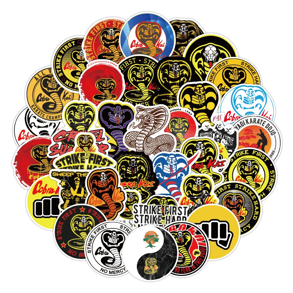 10/30/50PCS Classic TV Show Cobra Kai Graffiti Stickers DIY Snowboard Laptop Luggage Guitar Car Funny Decals Sticker Kids Toys