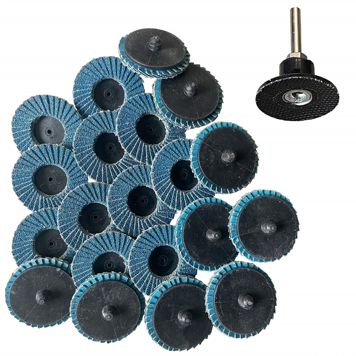 20 PCS 2 Inch Quick Change Flap Disc with Pad Holder 40 60 80 120 Grit Sanding Disc Zirconia Alumina for Angle Grinder