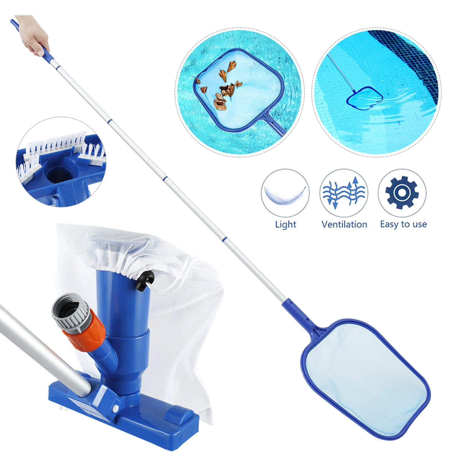 

Pool Vacuum Head Kit with A Filter Bag for Ground Swimming Pools Fountain Hot Tub Cleaning Supplies Accessories EU