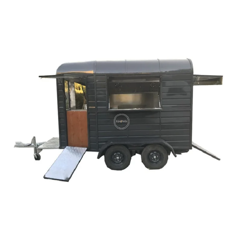 3M Length Street Mobile Food Cart Outdoor Kitchen Coffee Pizza Fast Food Truck Van Trailer Horse Cart