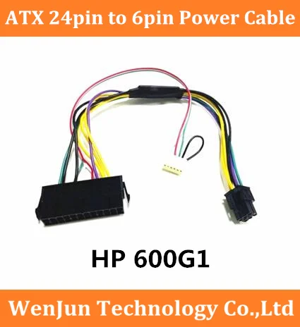 

Free Shipping ATX 24Pin to 6Pin Male PSU Power Supply Connector Cable for HP Elite 600 G1 600G1 Mainboard conversion 18AWG wire