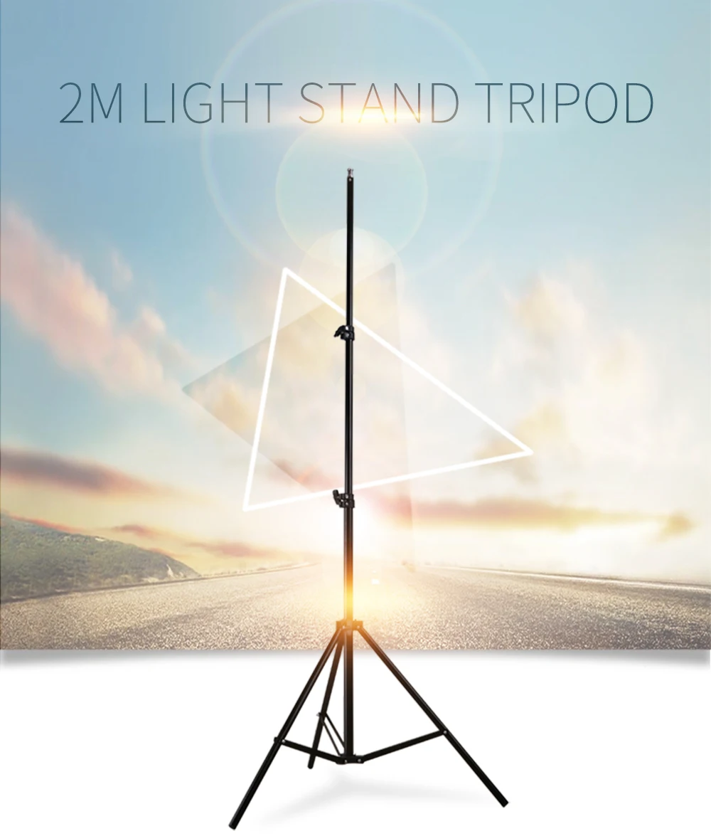 Professional Adjustable 2m(79inch) Light Stand Tripod With 1/4 Screw Head For Photo Studio Flashes Photographic Lighting Softbox