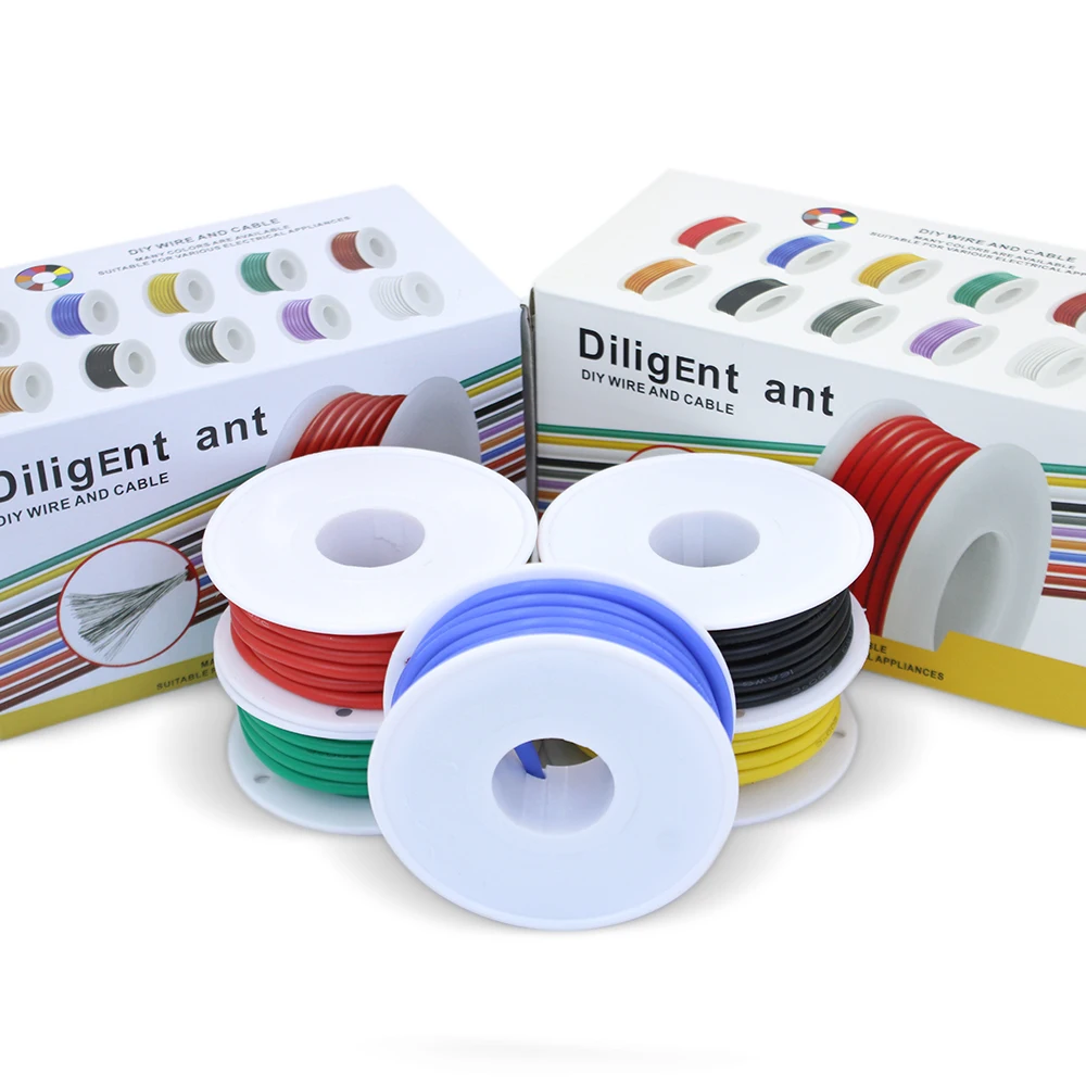 

DIY High Quality Soft Silicone Wire 16AWG 17AWG 18AWG 20AWG 22AWG 24AWG 26AWG 28AWG 30AWG 5 Colors in a Box