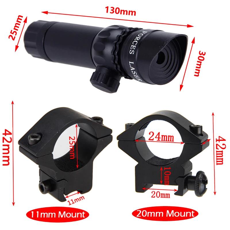 Powerful 532nm Green Laser Sight Red Hunting Emitter+20mm/11mm Ring Rail QD Barrel Scope Mount +W/Remote Switch+16340BY+Charger