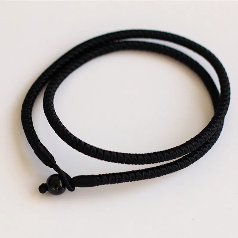 

Uglyless Real Natural Black Agate Rope Chain Unisex Men Women 3/4MM Thickness String Necklaces NO Pendant Jewelry Accessory C131