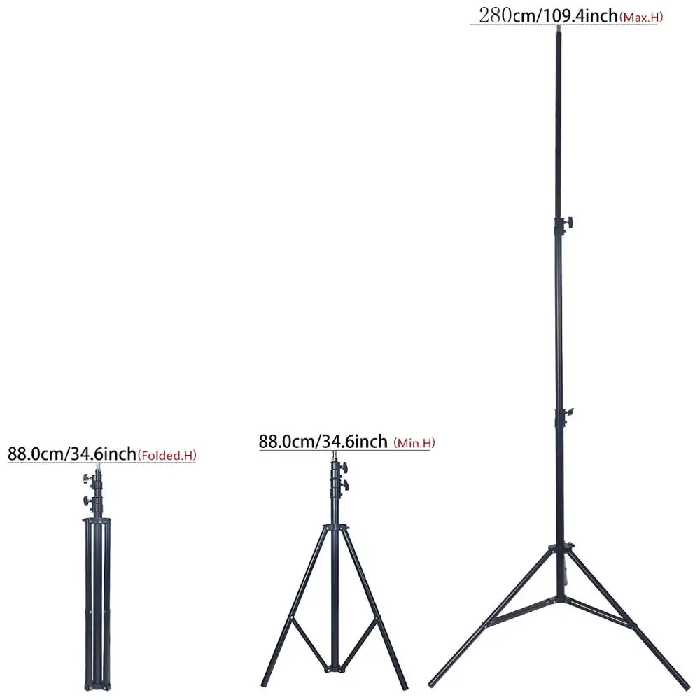 fosoto 280CM Tripod Light Stand Softbox Umbrella Light Stand Tripod For Photo Studio Ring Photographic Lighting Flash Umbrellas