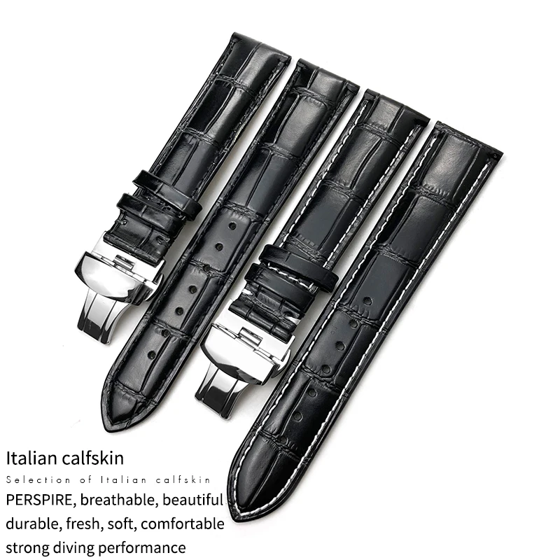 Genuine Leather Watch Band Fit for Certina MIDO Tissot Longines Omega 14mm 16mm 18mm 19mm 20mm 21mm 22mm Cowhide Strap Bracelets