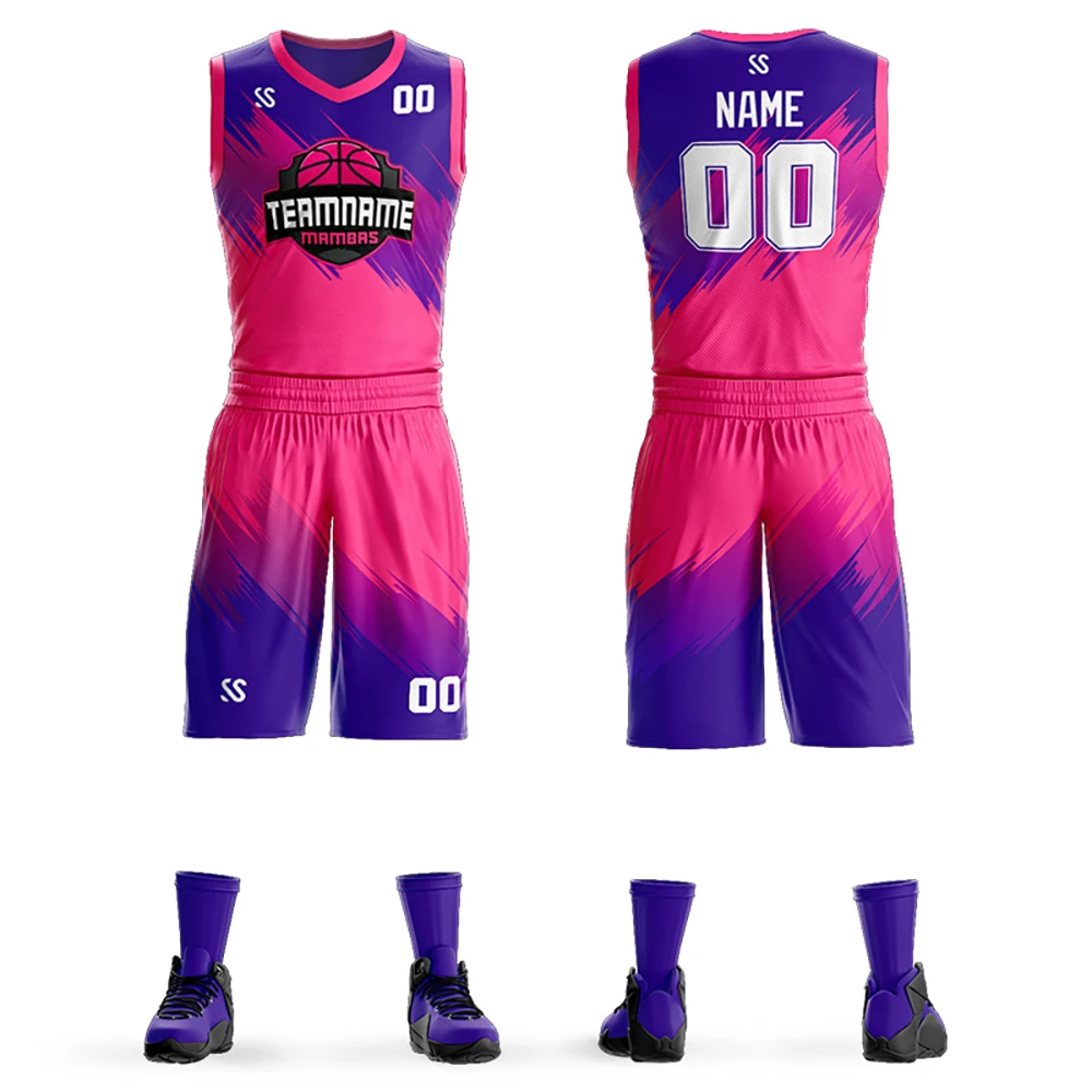 Full Sublimation Basketball Uniforms Wholesale Custom Adults Basketball JerseysBreathable Quick Dry Basketball Shirts For Men's