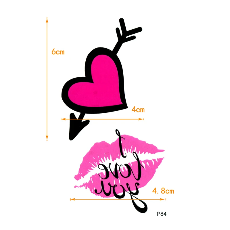 I Love you Kiss Waterproof Temporary Tattoo Stickers Tatouage Heart Fake Tatoo Sticker tattoo on body  Henna Tatoo Men