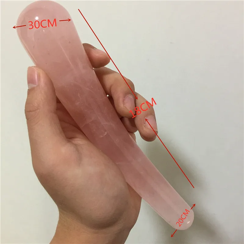 18cm Natural Quartz Crystal Massage Wand Rose Quartz Massage Wand Large Healing Crystal Stone Yoni Massage Stick As Women Gift