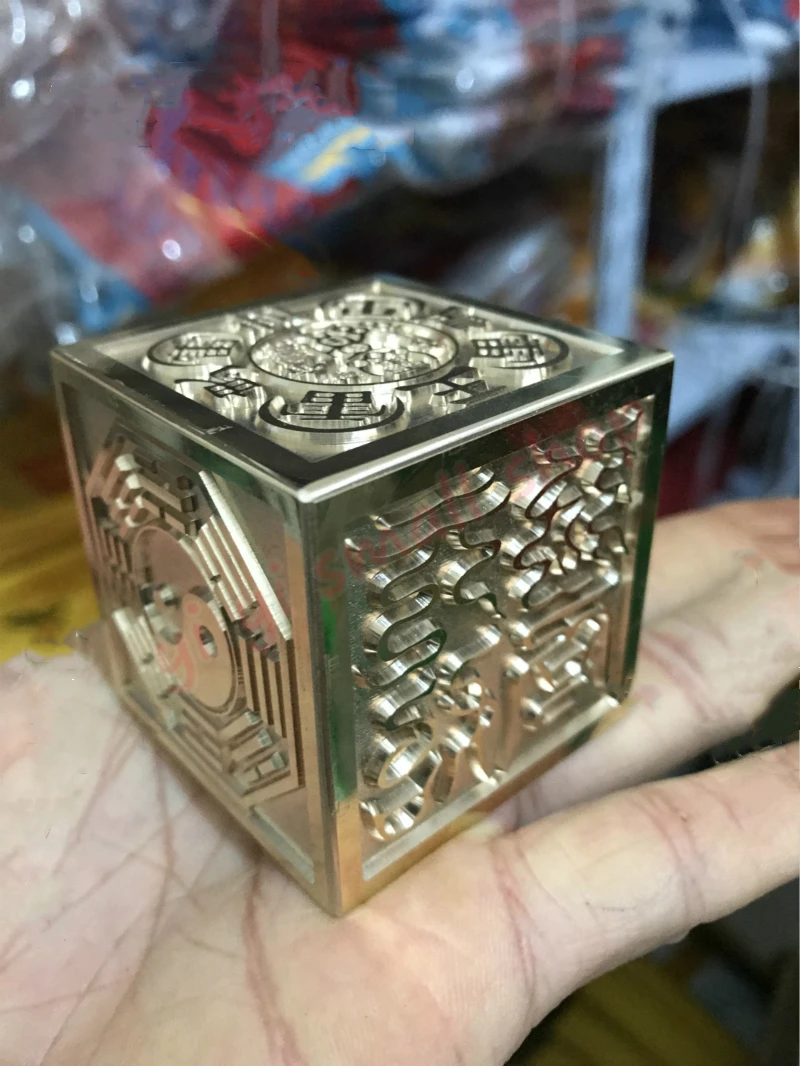 Taoism Pure Copper Six Sides Seal, Taoist Scripture, Shibao, Zhang Tianshi, Improves eight Trigrams, Wulu God of wealth