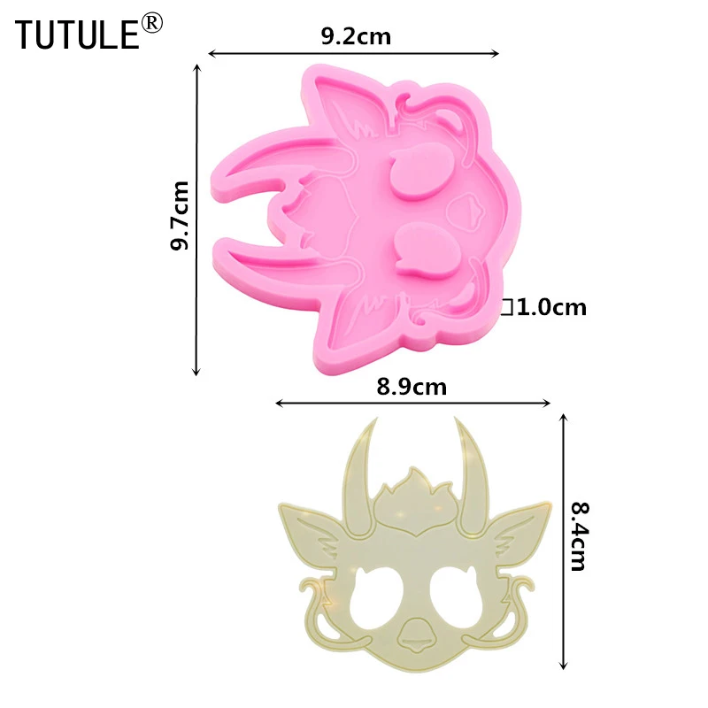 1-2 pcs Shiny Goat Cute Self Defense Keychain Silicone Mold Resin Crafting Kawaii Spooky Goth Polymer clay Silicone Mold