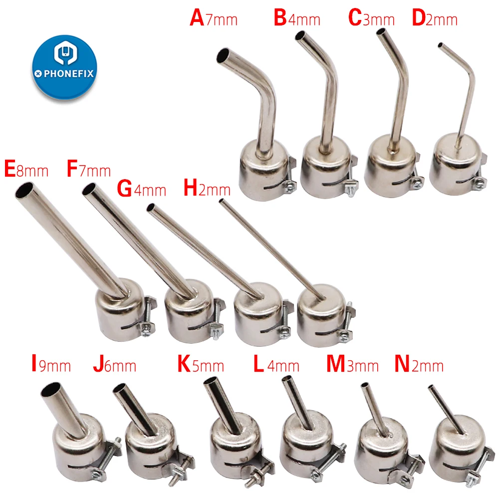 Heat Gun Resisting Nozzles Angle Nozzle For 850 Series Hot Air Station Rework Station Heat Gun Nozzle for Soldering PCB Repair