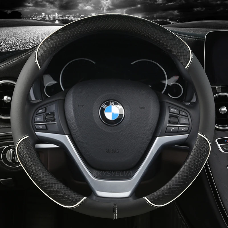 Leather Car Steering Wheel Cover For BMW F87 M2 F80 M3 F82 M4 M5 F12 F13 M6 F85 X5 M F86 F33 X6 M F30 M Sport