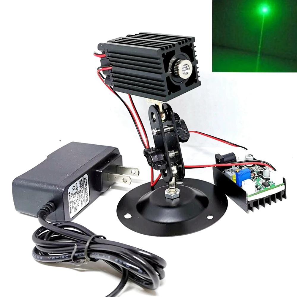 Modulo diodo laser a raggio verde/linea da 100 mw 532 nm con supporto e adattatore 12 V