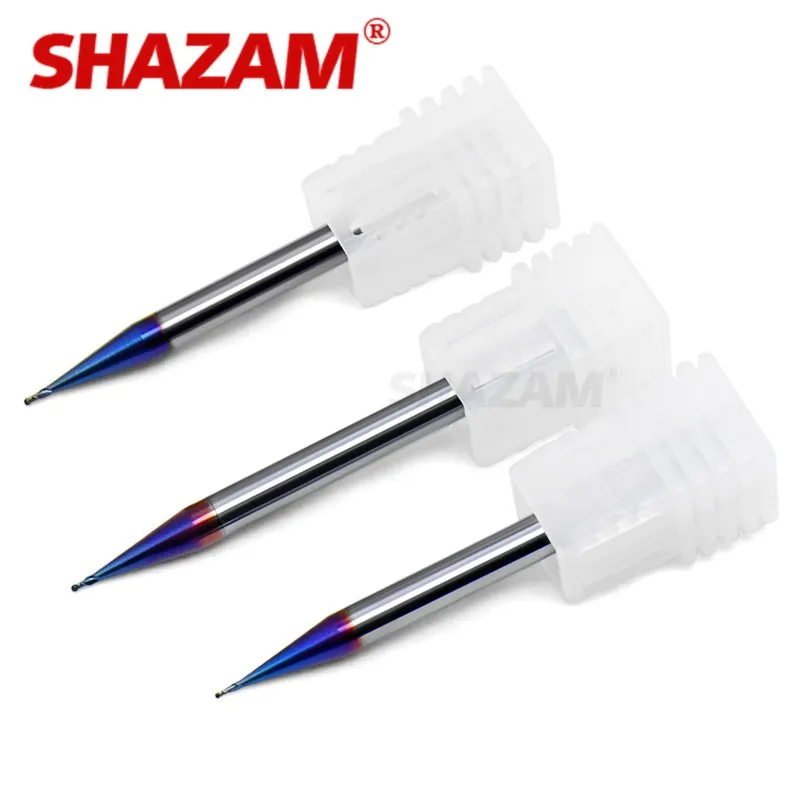 SHAZAM HRC70 2F Nano-Beschichtung, Flachboden/Kugelkopf, Mikrofräser aus Wolframstahl-Hartmetall, CNC-Mechanische Bearbeitungswerkzeuge – Detail 7