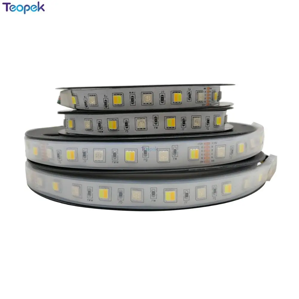 RGB CCT LED Strip Light 5050 RGB+Dual White Led Stripe Holiday Decoration Led Tape Lights 12v/24V 12MM PCB 5m