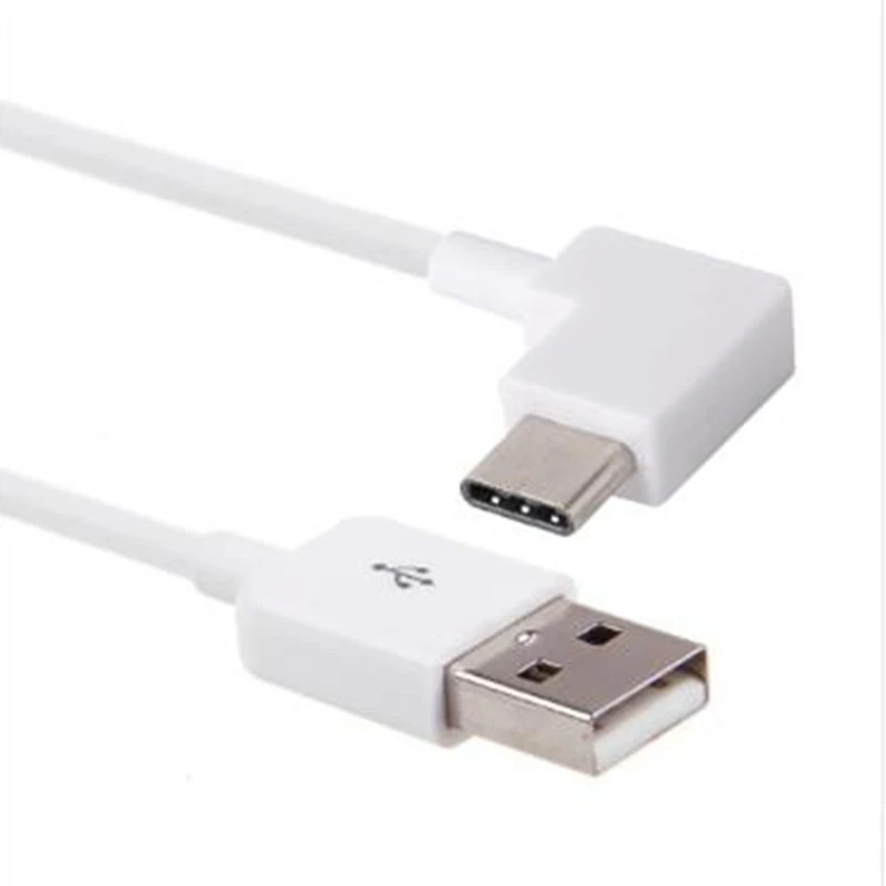 White Right Angled Type-C USB-C to USB 2.0 Cable 90 Degree Connector for Tablet & Phone 0.2m 1m 2m 3m