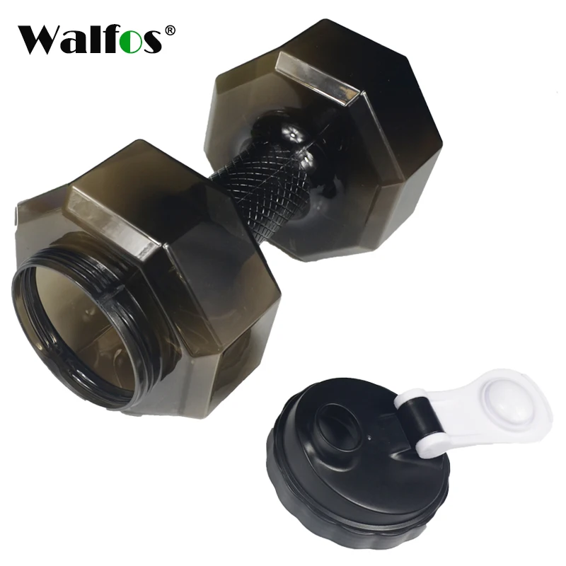 

Walfos 2.2L Dumbbells Shaped Plastic Big Large Capacity Gym Sports Water Bottle Outdoor Fitness Bicycle Bike Camping Cycling