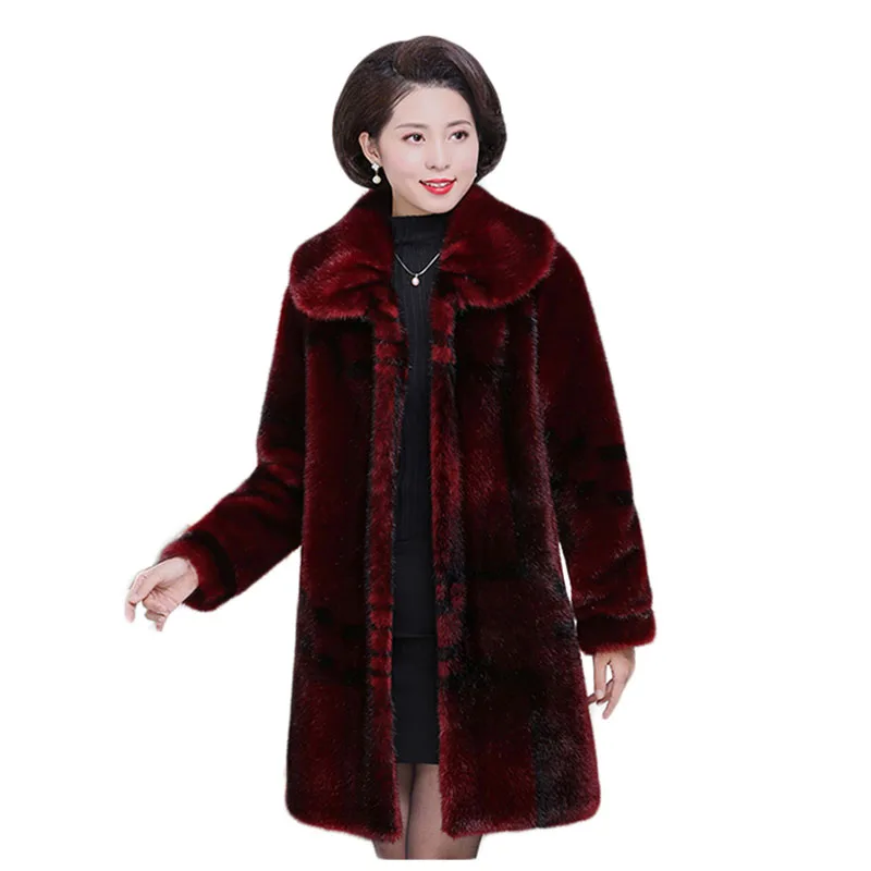 Fashion Shaggy Parkas Coat Ladies Fur Coat Women Loose Size Women Clothing Imitation Mink Fur Long Outerwear Warm High Quality