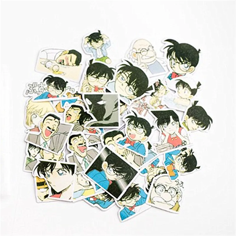 39pcs/bag Cartoon Detective Conan stickers Scrapbook Scrapbooking Case Closed character Mouri Kogorou Shinichi Kudou sticker