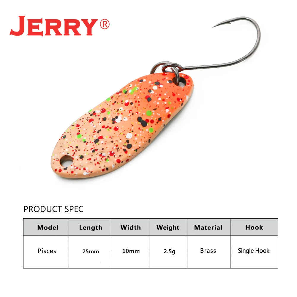 Jerry Pisces Ultralight Metal Spoon Freshwater Lure 1pc Japanese Brass Area Trout Baits UV Coating Fishing Tackle Pesca