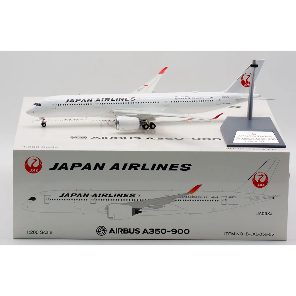 1:200 Alloy Collectible Plane Gift B-JAL-359-05 Japan Airlines Airbus A350-900 Diecast Aircraft Jet Model JA05XJ With Stand