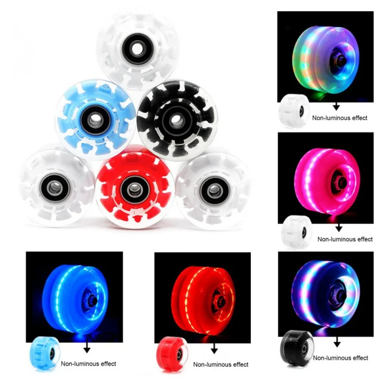 4Pcs Glow Skate Flash Wheel Micro Scooter Flashing Roller Back Rear Skateboard Scooter Ball Roller Wheel Scooter New