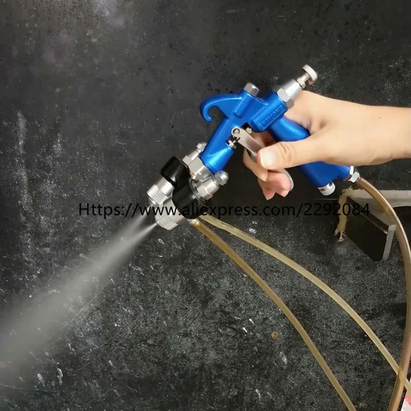 High quality Double Nozzle Nanometer Spray Gun HVLP Sprayer Paint Spray Tool Air Compressor Two-Component Nozzle